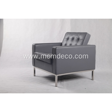 grey leather knoll sofa